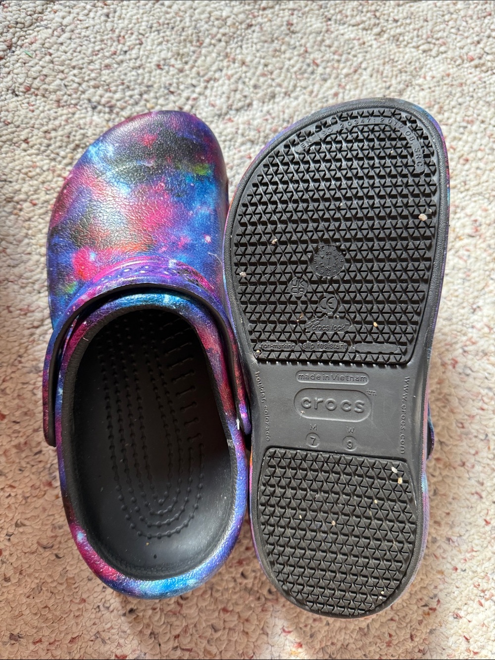 CROCS Galaxy Print Clog - Purple, Blue, Pink